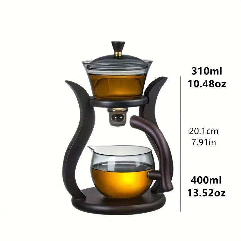 Glass Tea Set Semi Automatic Drip With Infuser Glass Teapot Set Magnetic Switch Teapot Teacup Set Glassware
