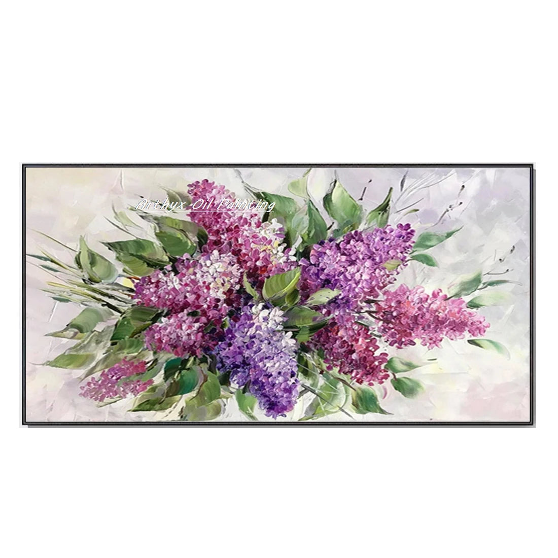 Wall Art,Hand Painted Colorful Abstract Flowers Landscape Oil Paintings on Canvas,