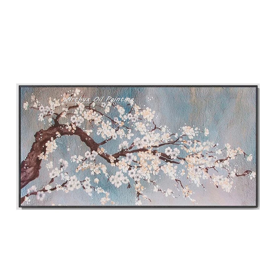 Wall Art,Hand Painted Colorful Abstract Flowers Landscape Oil Paintings on Canvas,