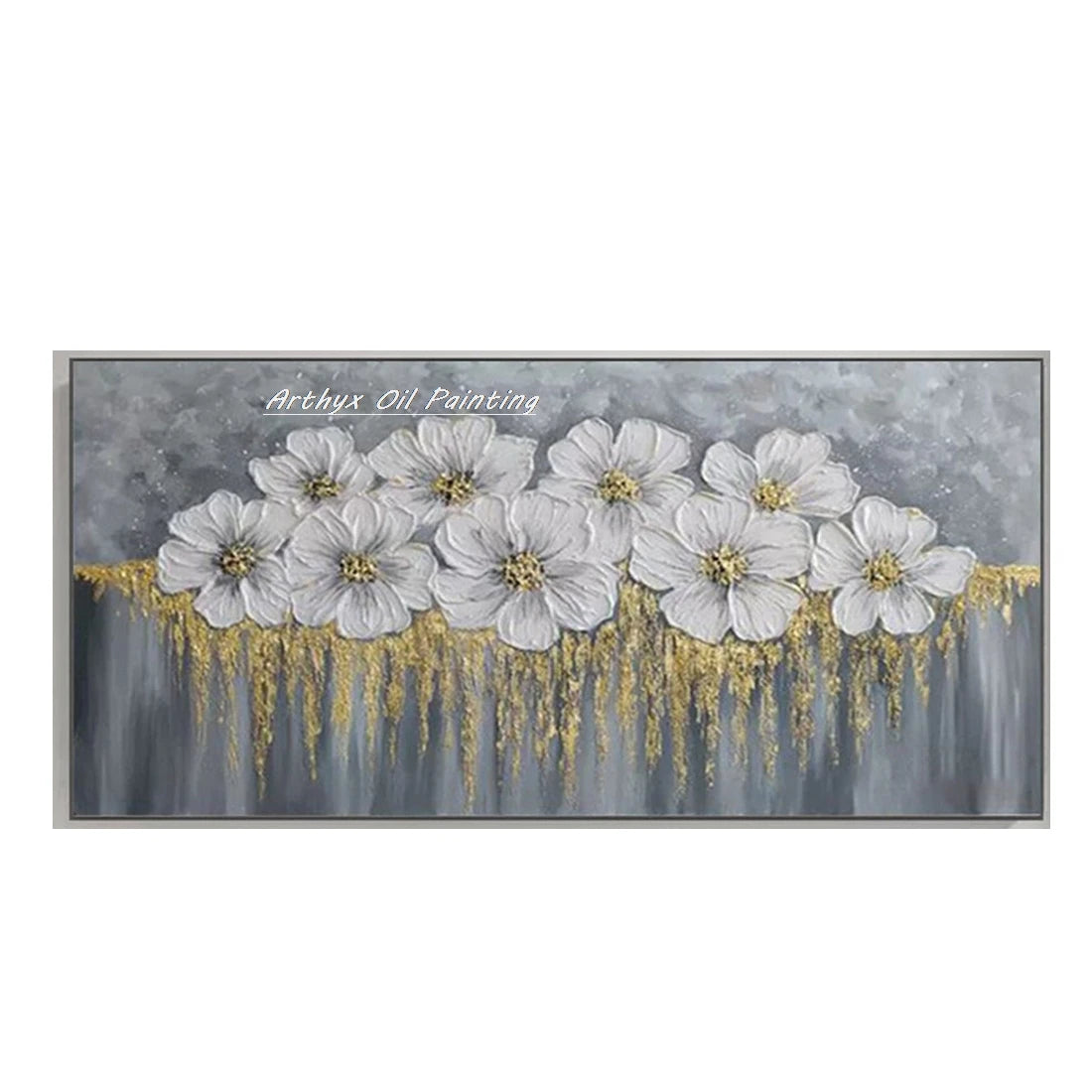 Wall Art,Hand Painted Colorful Abstract Flowers Landscape Oil Paintings on Canvas,