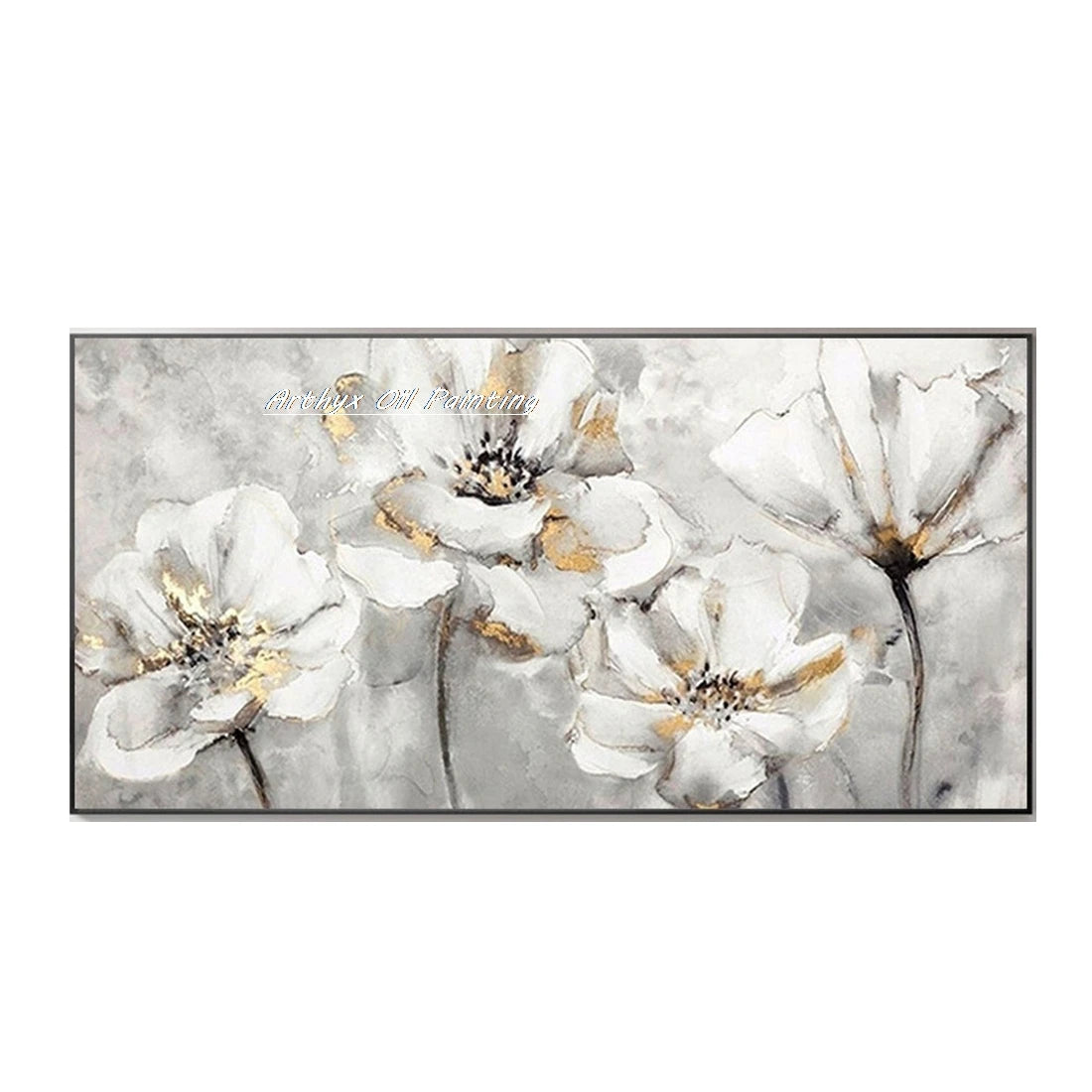 Wall Art,Hand Painted Colorful Abstract Flowers Landscape Oil Paintings on Canvas,