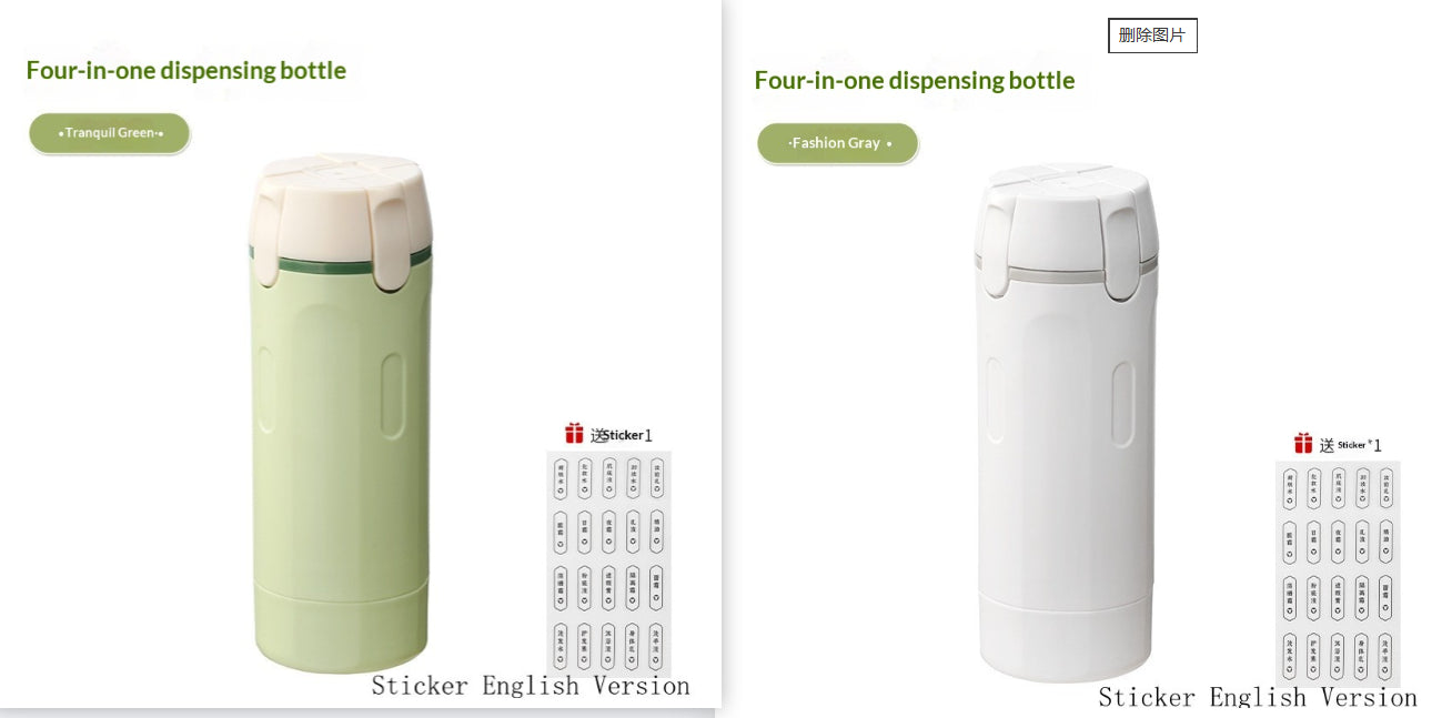 4 In 1 Travel Dispenser Portable Bottles Leakproof Travel Container For Perfume Shampoo Conditioner Lotion