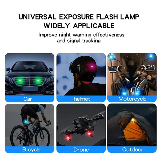 Warning Decoration light Atmospher Lamp Wireless LED Lights 8 Colors for Motorcycle Car Aircraft Bike