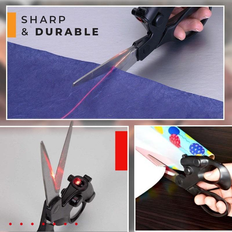 Professional Laser Guided Scissors For Home Crafts Wrapping Gifts Fabric Sewing Cut Straight